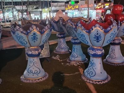 نصب المان هفت سین در میدان هفت تیر یاسوج/ آشنا: هدف ایجاد شادمانی و نشاط است